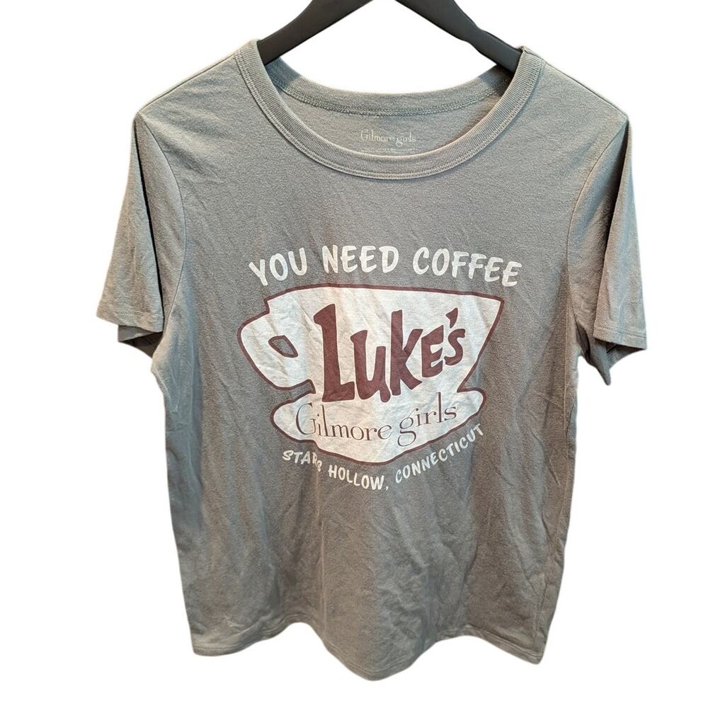 Gilmore Girls Luke's Diner You Need Coffee Graphic T-Shirt Gray Medium